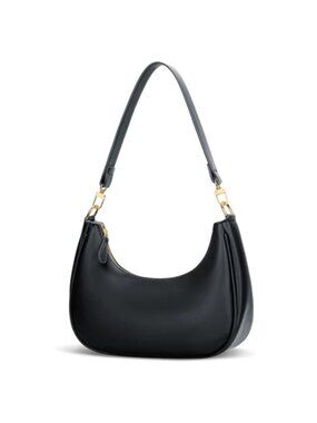 Small PU Leather Crescent Hobo Shoulder Bag Detachable Strap Crossbody Clutch